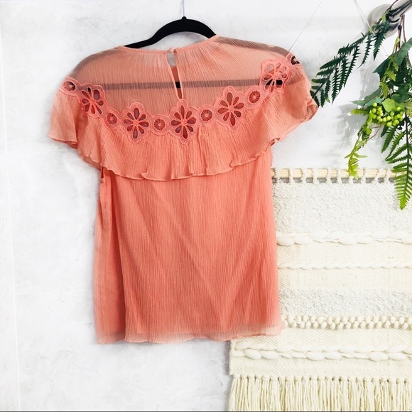 NWT Rebecca Taylor pinwheel eyelet ruffle top - Picture 3 of 6